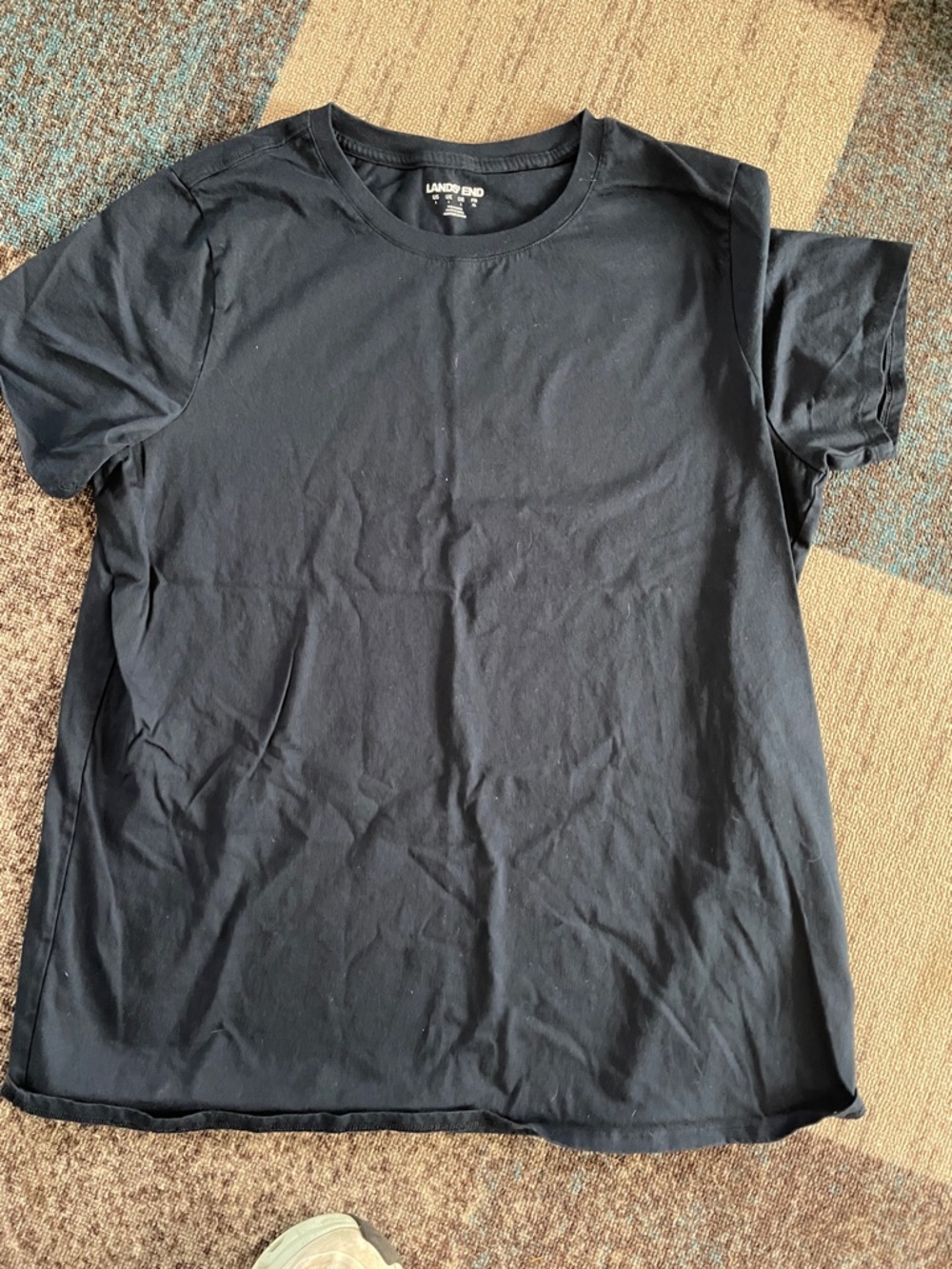 Lands' End Men's Short Sleeve Crew Neck Tee - Black